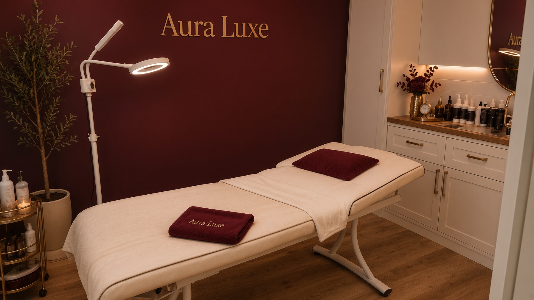 The AuraLuxe treatment room in Midleton, where the signature rituals take place