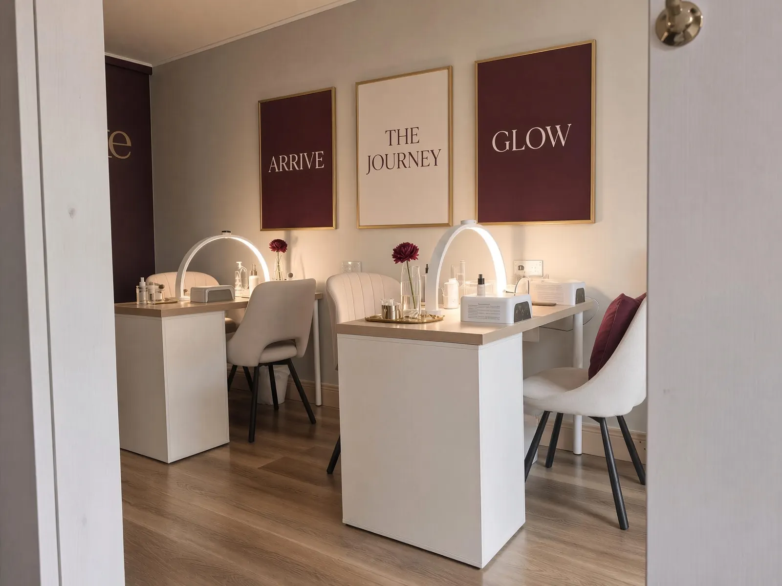 AuraLuxe Academy nail training room in Midleton
